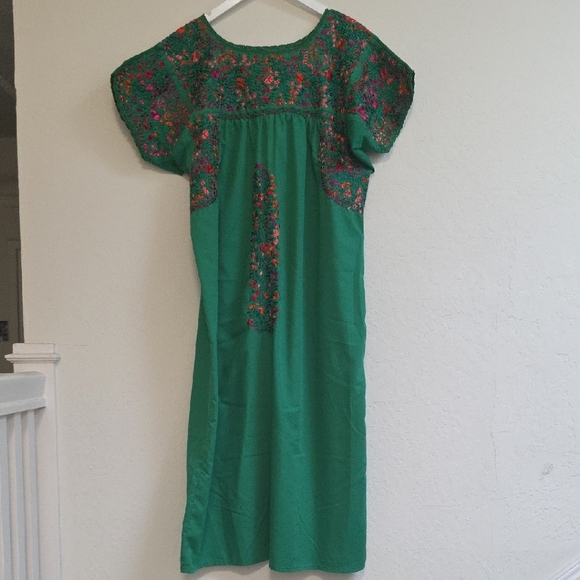 Source Unknown Green Floral Midi Dress - Picture 2 of 4